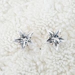 925 Stamped Star Shape Cubic Zircon Stud Earrings
